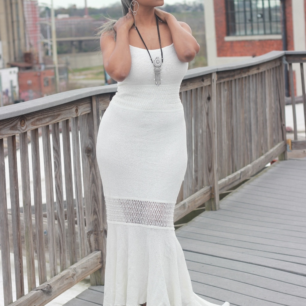 NEW LaMesa Wedding Dress Sz L Beach Casual Organic